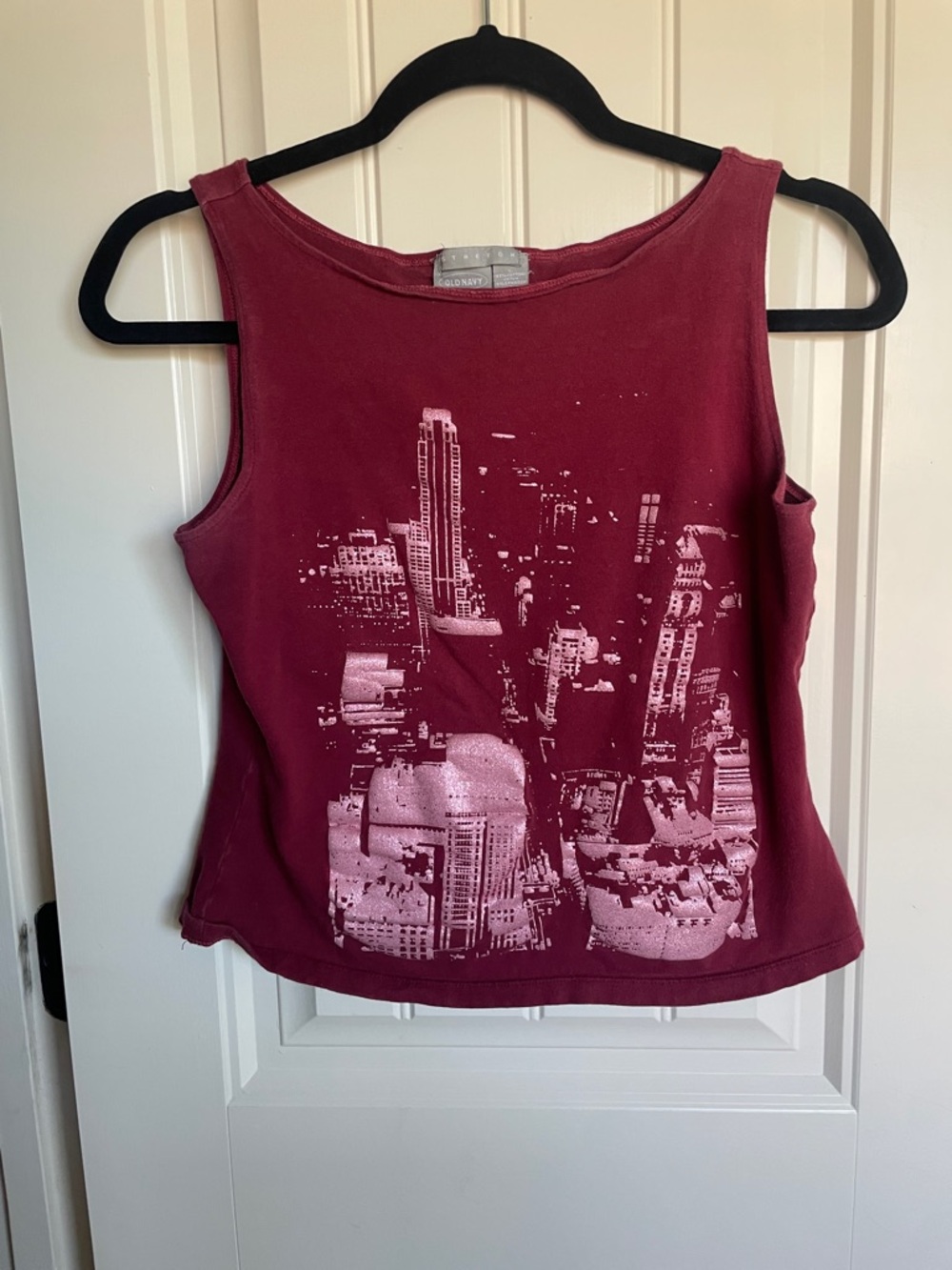 Old Navy Maroon Graphic Tank Top